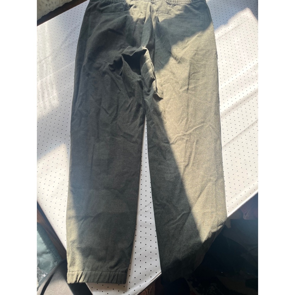 Theory Mens XL Olive Green Wool Blend Flannel Elastic Waist Pull On Pants - Picture 9 of 10